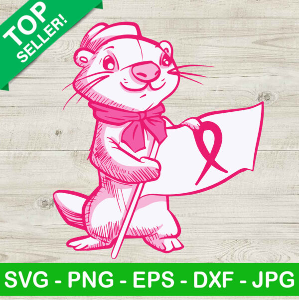 Breast Cancer Awareness Otter SVG