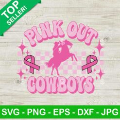Groovy Cowboys Pink Out Breast Cancer SVG