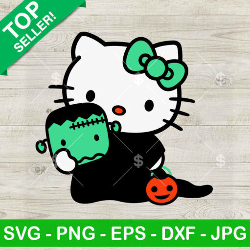 Hello Kitty Frankenstein Halloween Svg