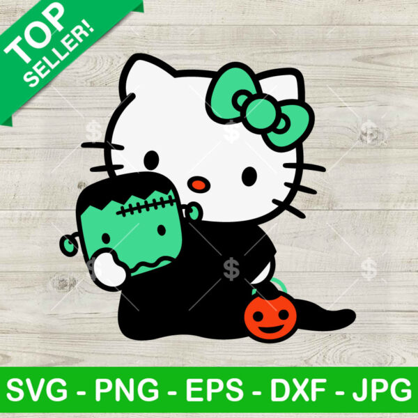 Hello Kitty Frankenstein Halloween SVG
