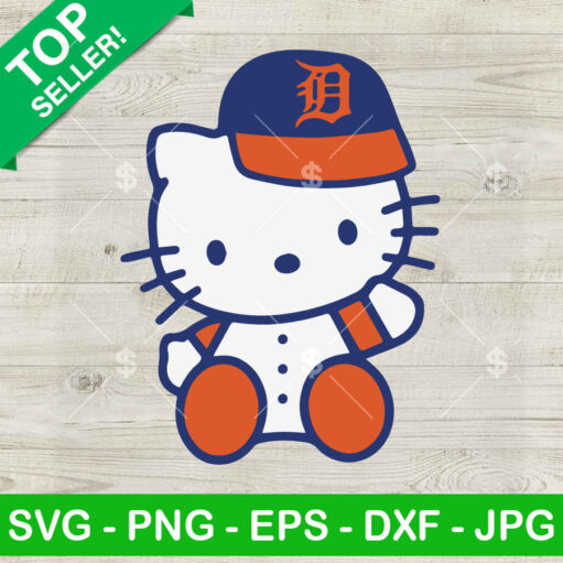 Hello Kitty Detroit Tigers SVG