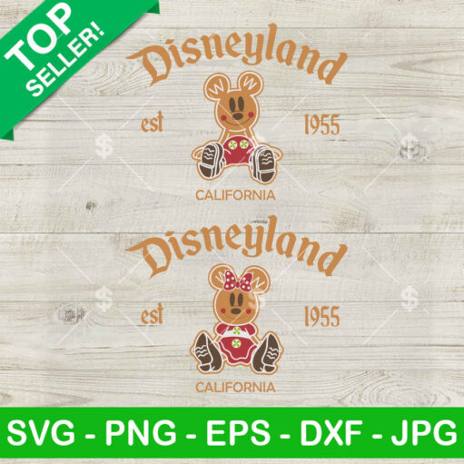 Mickey Minnie Disneyland Gingerbread Svg