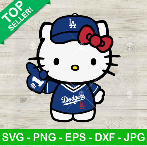 Hello Kitty Baseball LA Dodgers SVG