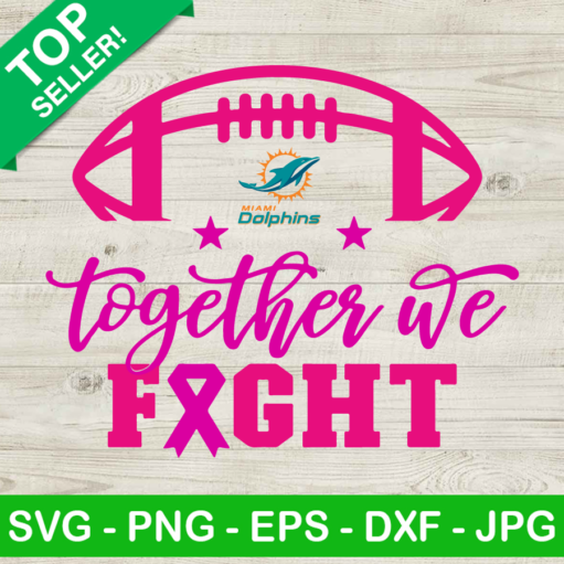 Miami Dolphins Football Breast Cancer Svg