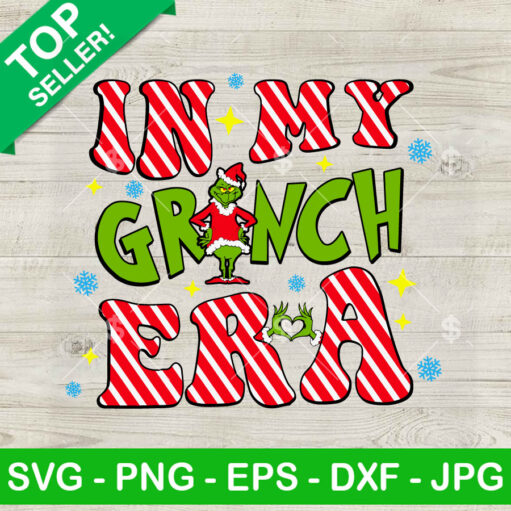 In My Grinch Era Candy Striped Svg