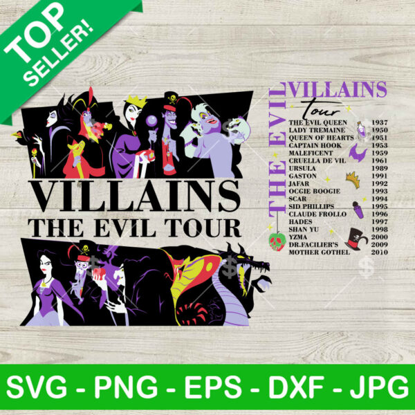 Villains The Evil Tour SVG