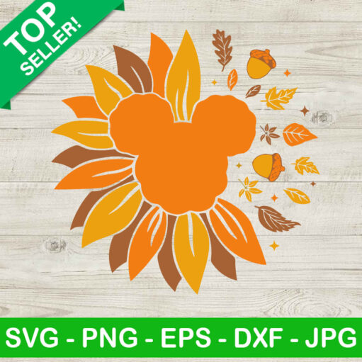 Mickey Mouse Head Sunflower SVG