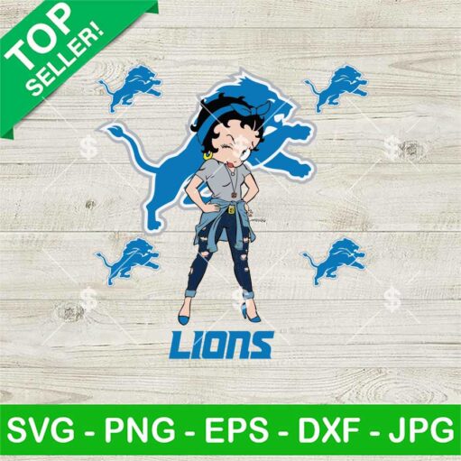 Betty Boop Detroit Lions SVG