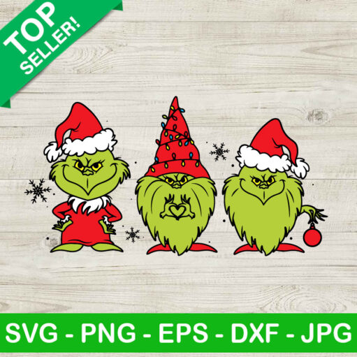 Gnomes And Grinch Santa Christmas Svg