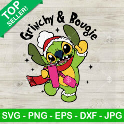 Stitch Grinchy And Bougie SVG