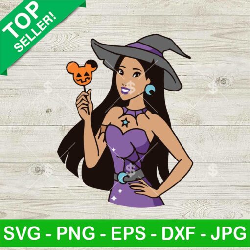 Pocahontas Princess Witch Halloween Svg