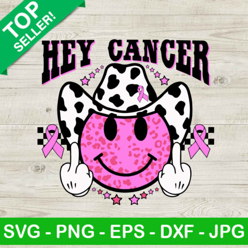 Hey Cancer Cowboy Smiley Face Svg