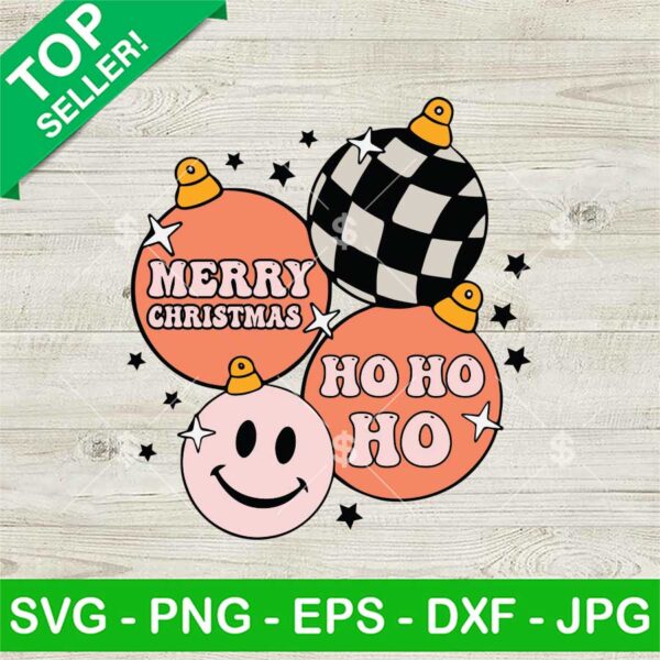 Hohoho Smiley Ornaments SVG