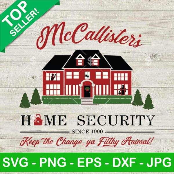 Mccallister's Home Security SVG, Home Alone Christmas SVG, Kevin McCallister SVG PNG DXF EPS