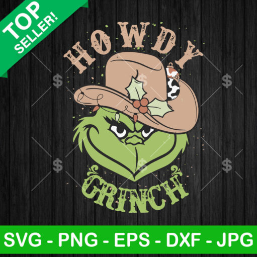 Vintage Grinch Howdy Christmas SVG