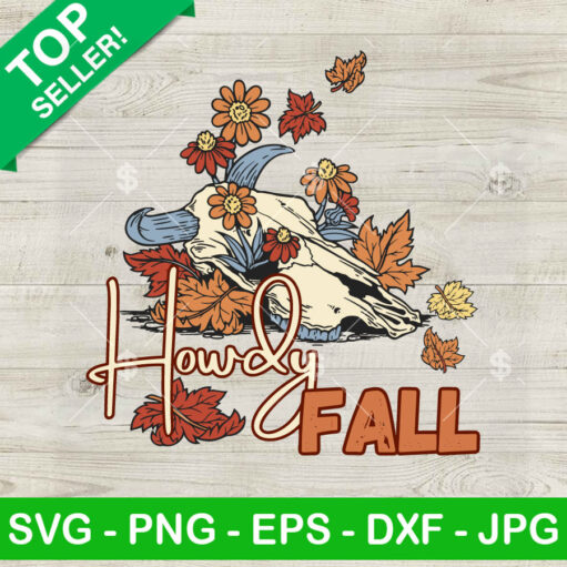 Howdy Fall Cow Skull Svg