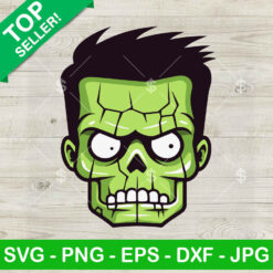 Green Superhero Zombie Head SVG