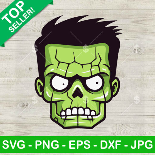 Green Superhero Zombie Head Svg