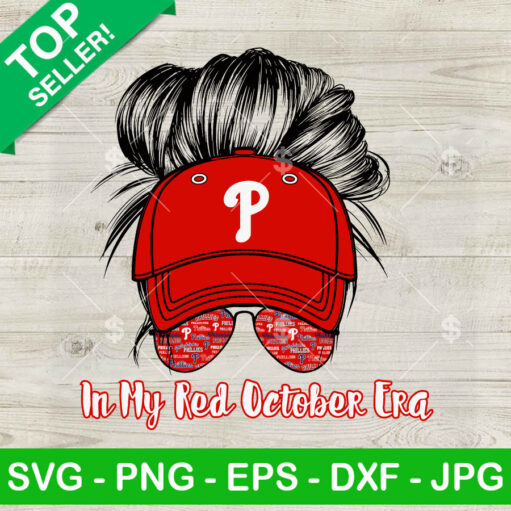 In My Red October Era Messy Bun SVG