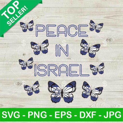 Peace In Israel Butterfly Svg