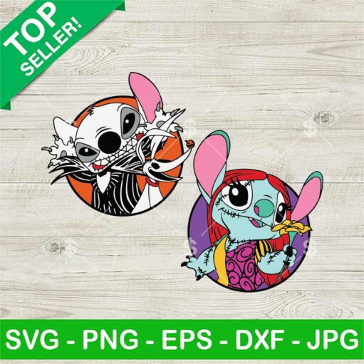 Jack And Sally Stitch Halloween Svg