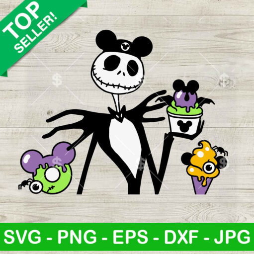 Jack Skellington With Halloween Snacks Svg