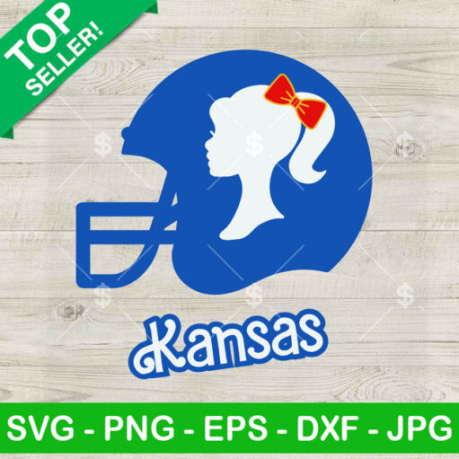 Kansas Barbie Football Helmet Svg