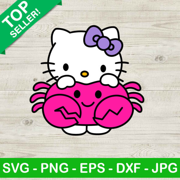 Hello Kitty Cancer Season SVG, Hello Kitty Cancer Zodiac SVG, Cancer Hello Kitty SVG