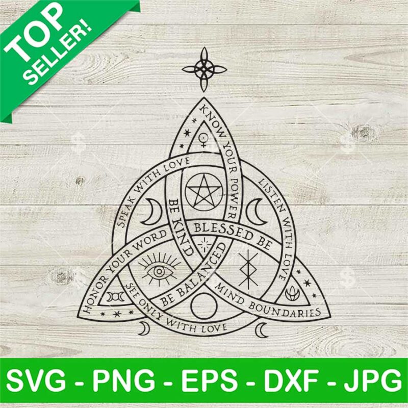 Triquetra Be Kind Mind Boundaries SVG