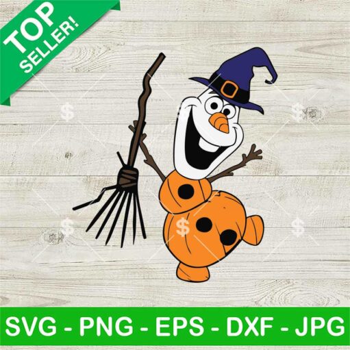 Olaf Snowman Witch Halloween Svg