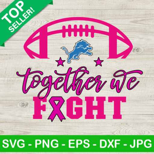 Detroit Lions Football Breast Cancer Svg