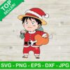 Cute Luffy Santa Claus Christmas SVG