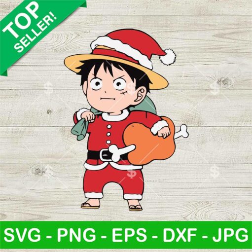 Cute Luffy Santa Claus Christmas Svg