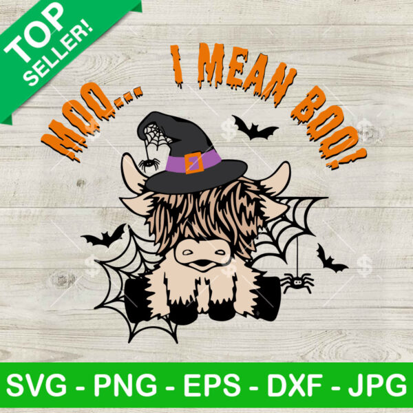 Highland Cow Moo I Mean Boo SVG