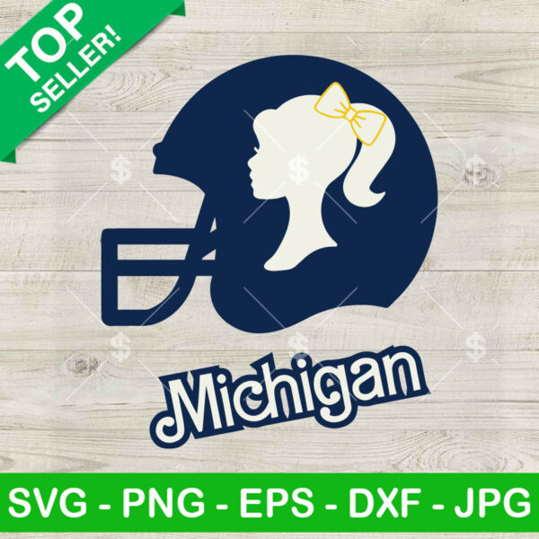 Michigan Barbie Football Helmet SVG