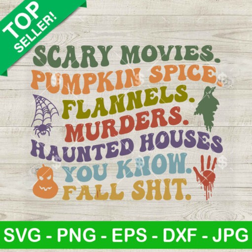 Scary Movies Pumpkin Spice Flannels Svg