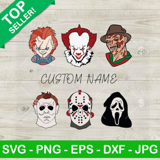 Custom Name Horror Movie Character Svg