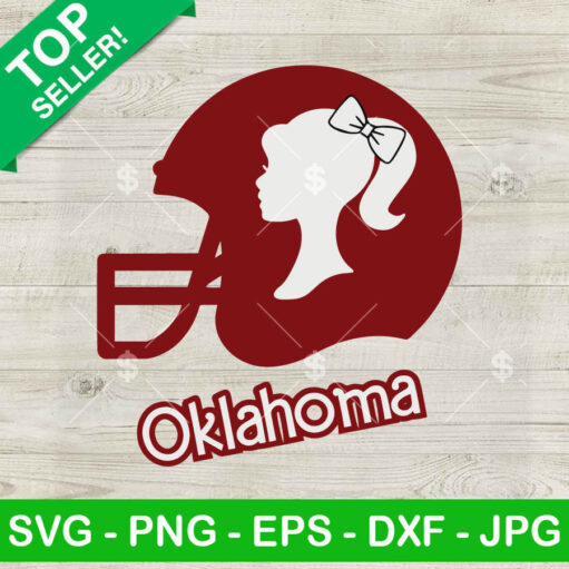 Oklahoma Barbie Football Helmet Svg