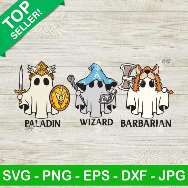 Halloween Paladin Wizard Barbarian Ghost SVG