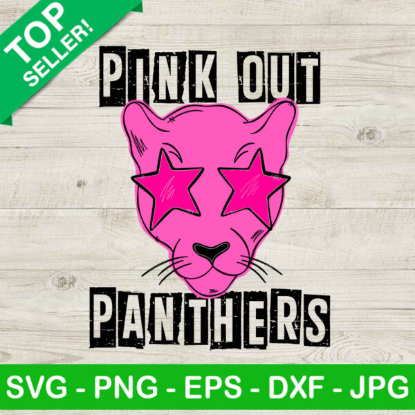 Pink Out Panthers SVG PNG, Pink Out Football SVG, Breast Cancer Panthers SVG