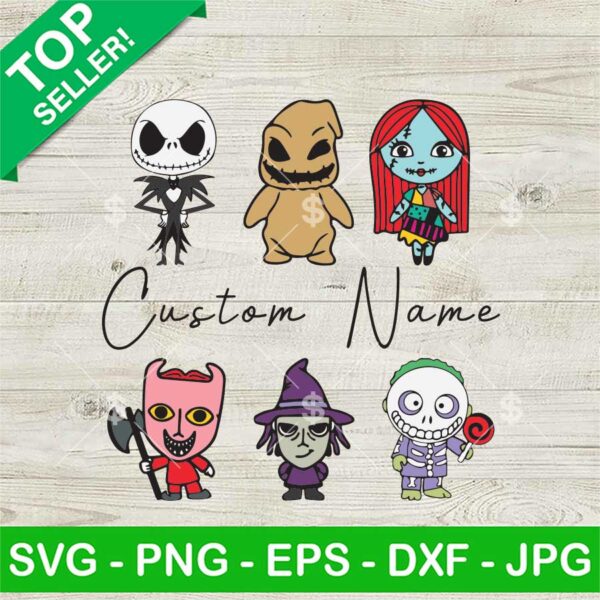 Nightmare Before Christmas Custom Name SVG, The Nightmare Before Christmas Character SVG, Chibi Nightmare Custom Name SVG