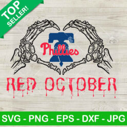 Phillies Skeleton Hand Red October SVG