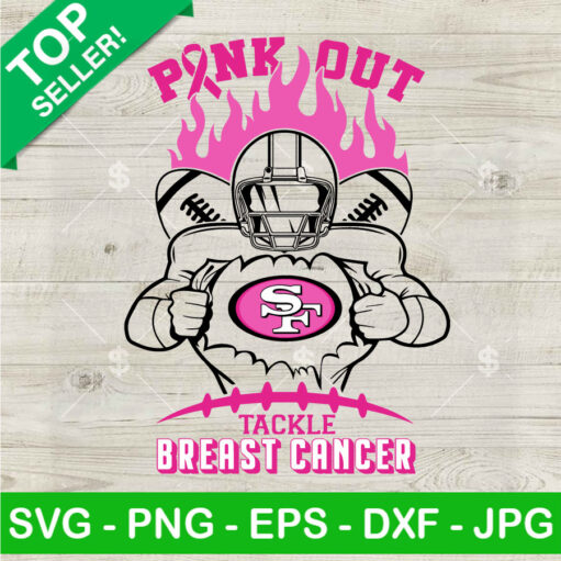 Pink Out Tackle Breast Cancer 49Ers Svg