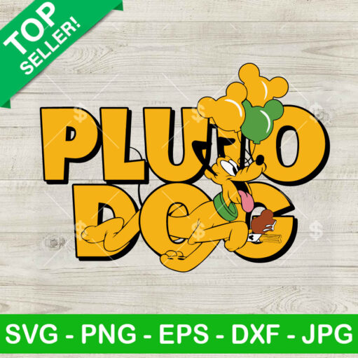 Funny Pluto Dog Mickey Balloon Svg