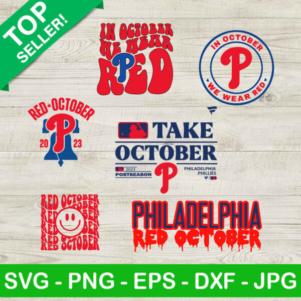 Philadelphia Phillies Take October bundle SVG, Philadelphia Phillies MLB SVG, Philadelphia Phillies Red October SVG