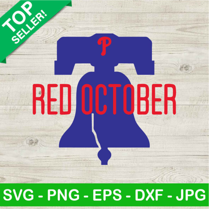 Red October Phillies Logo SVG, Philadelphia Phillies SVG, Phillies Baseball Logo SVG, MLB SVG PNG DXF EPS