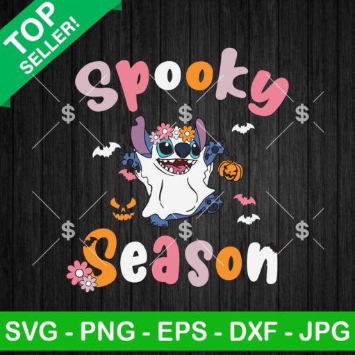 Retro Ghost Stitch Spooky Season Svg