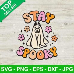 Stay Spooky Retro Ghost Dog SVG