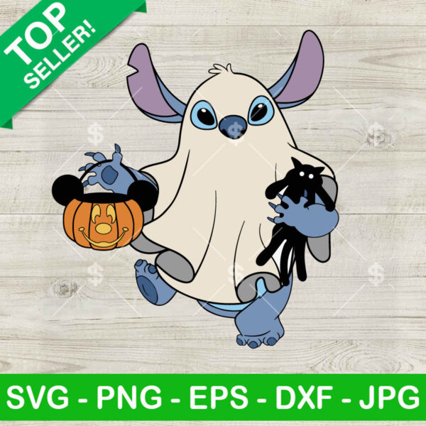 Stitch Boo Halloween SVG