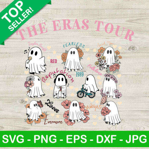 The Eras Tour Halloween Cute Ghost Svg